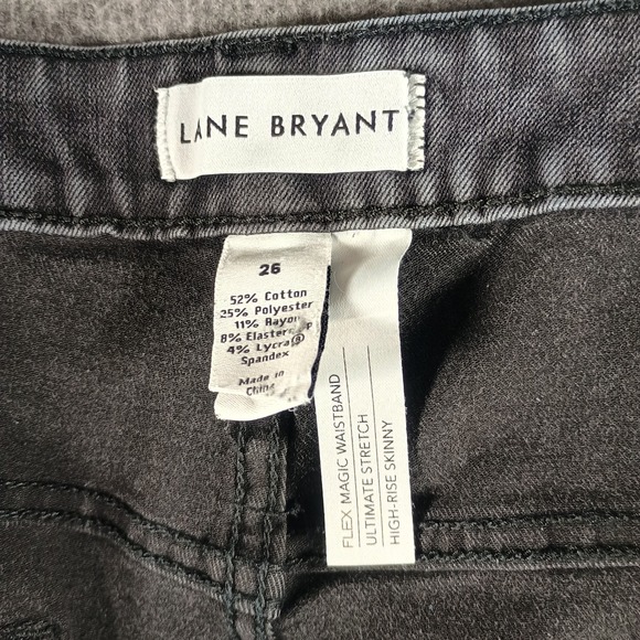Lane Bryant Jeans Women 26 Capri Black Flex Magic Waistband High Rise Skinny - Picture 4 of 10
